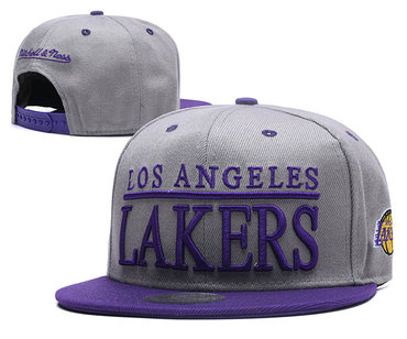 Lakers Team Logo Gray Snapback Adjustable Hat GS
