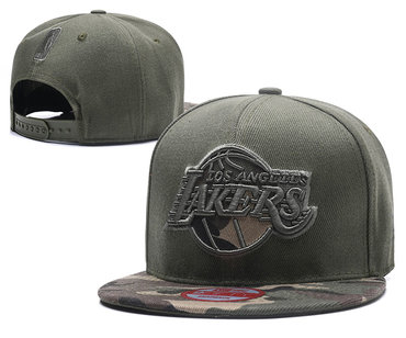 Lakers Team Logo Olive Adjustable Hat SG