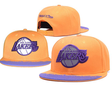 Lakers Team Logo Orange Adjustable Hat GS