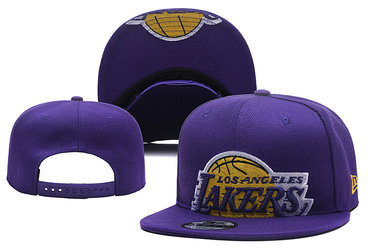 Lakers Team Logo Purple Adjustable Hat YD