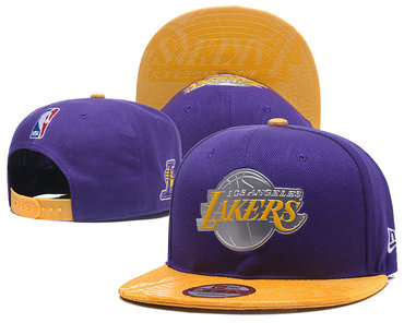 Lakers Team Logo Purple Adjustable Hat YD