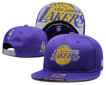 Lakers Team Logo Purple Adjustable Hat YD