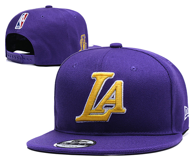 Lakers Team Logo Purple Adjustable Hat1 YD