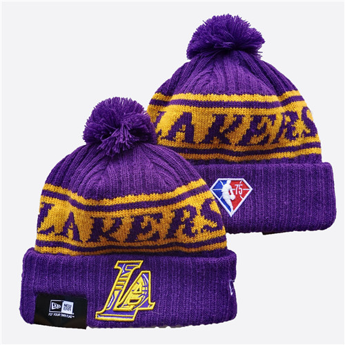 Lakers Team Logo Purple Knit Hat YD Lakers Team Logo Purple Knit Hat YD