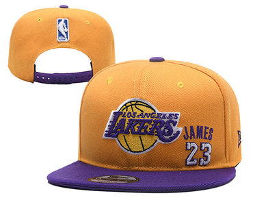 Lakers Team Logo Yellow Adjustable Hat YD
