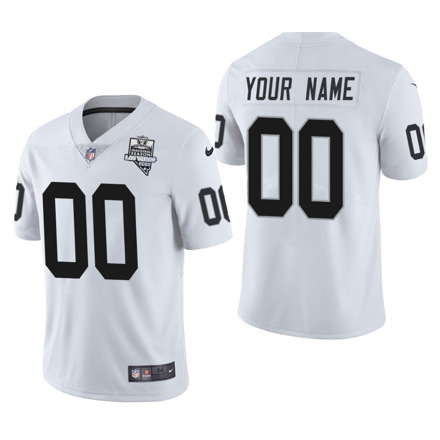Las Vegas Raiders Custom Men's Nike 2020 Inaugural Season Vapor Limited NFL Jersey White Las Vegas Raiders Custom Men's Nike 2020 Inaugural Season Vapor Limited NFL Jersey White