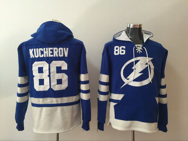Lightning 86 Nikita Kucherov Blue All Stitched Hooded Sweatshirt Lightning 86 Nikita Kucherov Blue All Stitched Hooded Sweatshirt