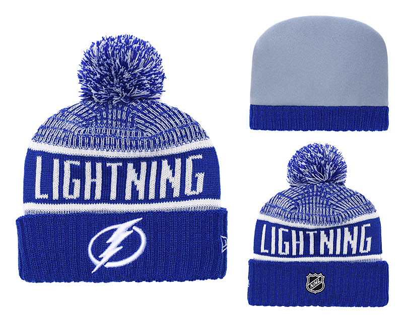 Lightning Fresh Logo Blue Pom Knit Hat YD Lightning Fresh Logo Blue Pom Knit Hat YD