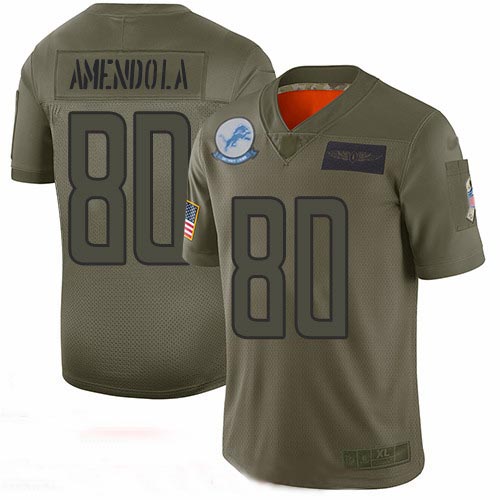 Lions #80 Danny Amendola Camo Men's Stitched Football Limited 2019 Salute To Service Jersey Lions #80 Danny Amendola Camo Men's Stitched Football Limited 2019 Salute To Service Jersey