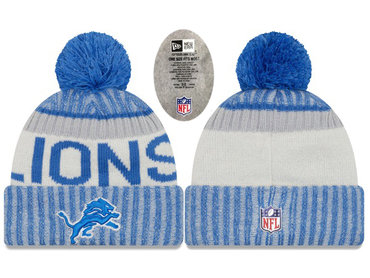 Lions Team Logo Blue Knit Hat