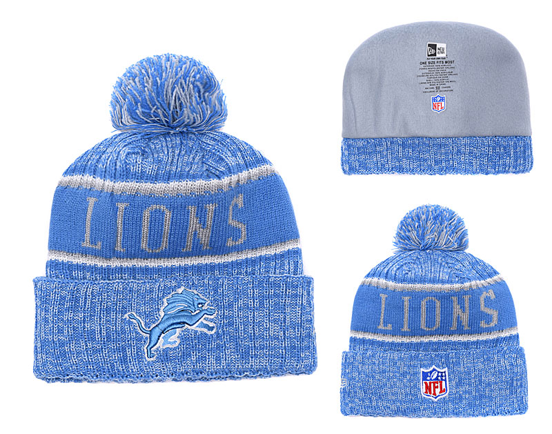 Lions Team Logo Blue Knit Hat YD