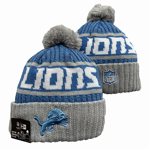 Lions Team Logo Pom Knit Hat YD-1