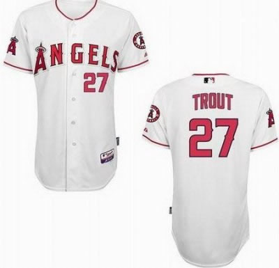 Los Angeles Angels #27 Mike Trout White MLB Jerseys