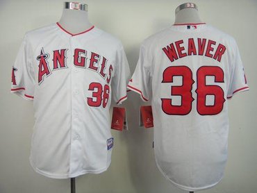 Los Angeles Angels #36 Weaver Jered White Cool Base 2010 All Star Patch Stitched Baseball Jersey