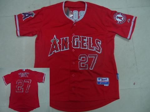 Los Angeles Angels 27 TROUT jersey red