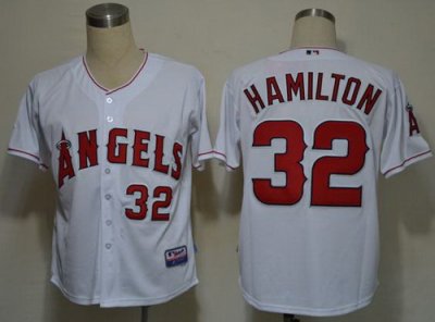 Los Angeles Angels 32# Josh Hamilton White Cool Base MLB Jerseys