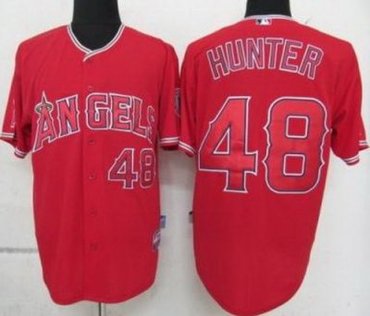 Los Angeles Angels 48 Hunter Red MLB Jerseys