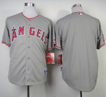 Los Angeles Angels Blank Grey Cool Base Stitched Baseball Jersey