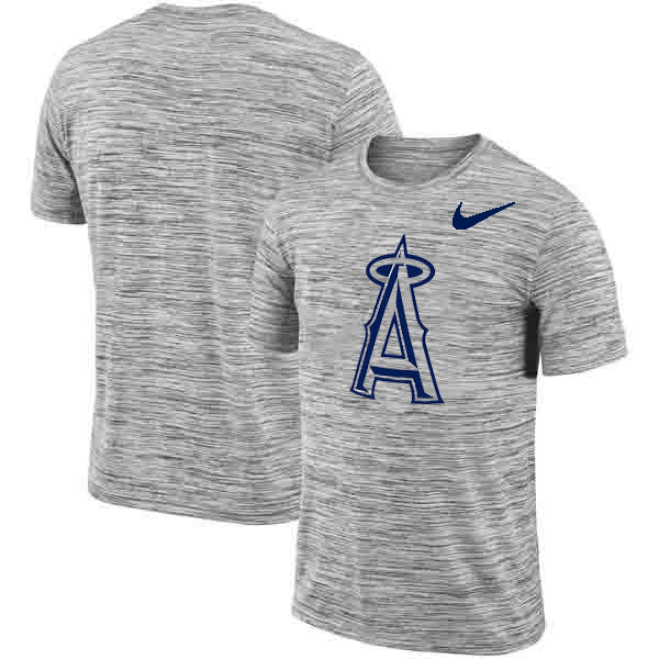 Los Angeles Angels Nike Heathered Black Sideline Legend Velocity Travel Performance T-Shirt Los Angeles Angels Nike Heathered Black Sideline Legend Velocity Travel Performance T-Shirt