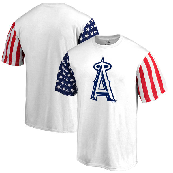 Los Angeles Angels Of Anaheim Fanatics Branded Stars & Stripes T-Shirt White Los Angeles Angels Of Anaheim Fanatics Branded Stars & Stripes T-Shirt White