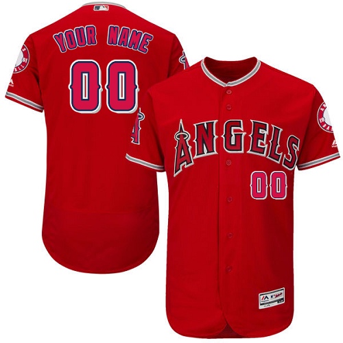 Los Angeles Angels Red Men's Customized Flexbase Jersey Los Angeles Angels Red Men's Customized Flexbase Jersey