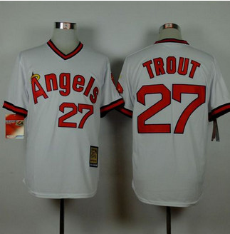 Los Angeles Angels of Anaheim #27 Mike Trout White 1980 Turn Back The Clock Stitched Baseball