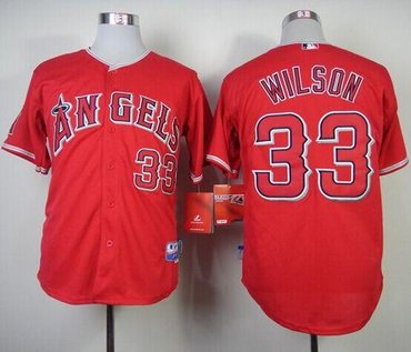 Los Angeles Angels of Anaheim #33 C.J. Wilson Red Cool Base Baseball Jersey