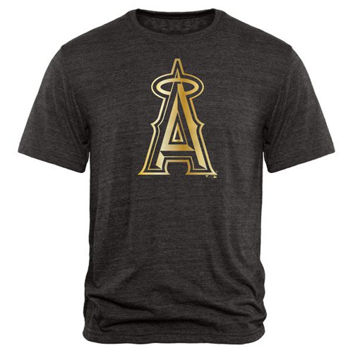 Los Angeles Angels of Anaheim Gold Collection Tri-Blend T-Shirt Black