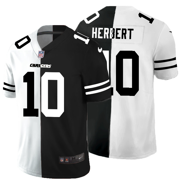 Los Angeles Chargers #10 Justin Herbert Men's Black V White Peace Split Nike Vapor Untouchable Limited NFL Jersey Los Angeles Chargers #10 Justin Herbert Men's Black V White Peace Split Nike Vapor Untouchable Limited NFL Jersey