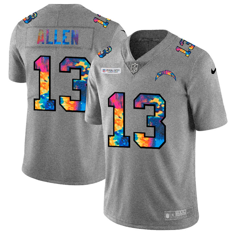Los Angeles Chargers #13 Keenan Allen Men's Nike Multi-Color 2020 NFL Crucial Catch NFL Jersey Greyheather Los Angeles Chargers #13 Keenan Allen Men's Nike Multi-Color 2020 NFL Crucial Catch NFL Jersey Greyheather