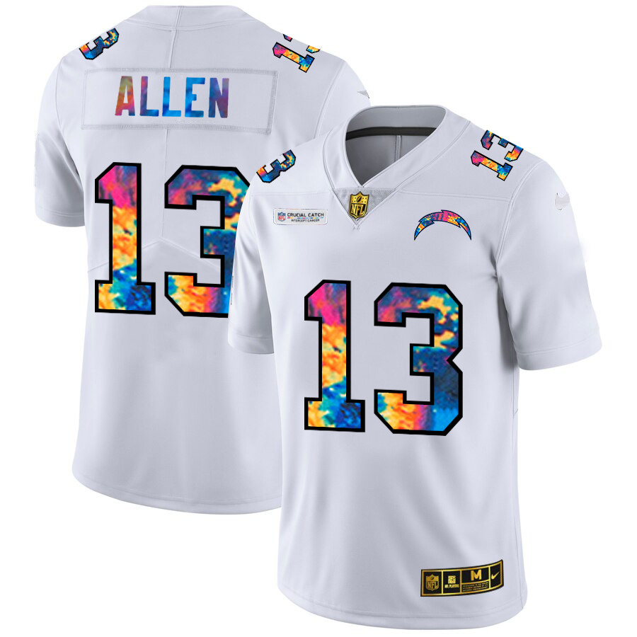 Los Angeles Chargers #13 Keenan Allen Men's White Nike Multi-Color 2020 NFL Crucial Catch Limited NFL Jersey Los Angeles Chargers #13 Keenan Allen Men's White Nike Multi-Color 2020 NFL Crucial Catch Limited NFL Jersey