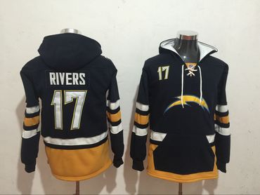 Los Angeles Chargers 17 Philip Rivers Black All Stitched Hooded Sweatshirt Los Angeles Chargers 17 Philip Rivers Black All Stitched Hooded Sweatshirt