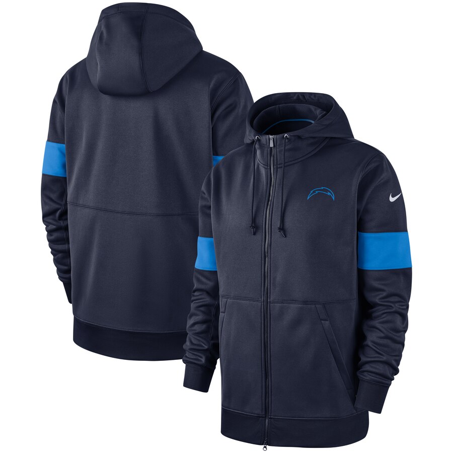 Los Angeles Chargers Nike Sideline Performance Full Zip Hoodie Navy Los Angeles Chargers Nike Sideline Performance Full Zip Hoodie Navy