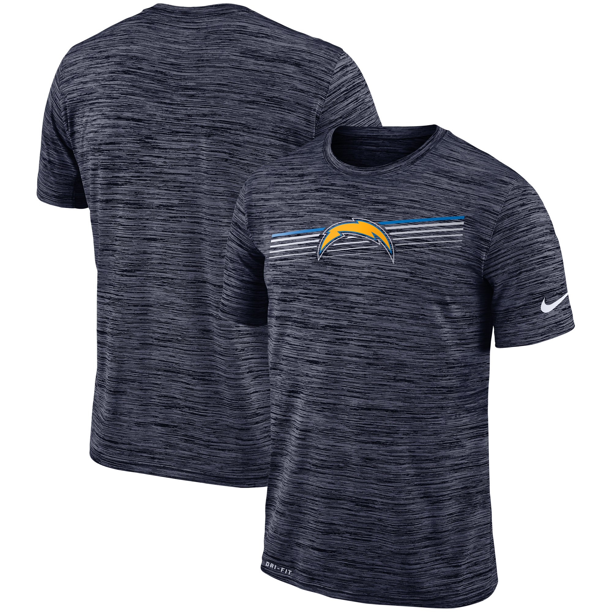 Los Angeles Chargers Nike Sideline Velocity Performance T-Shirt Heathered Navy Los Angeles Chargers Nike Sideline Velocity Performance T-Shirt Heathered Navy