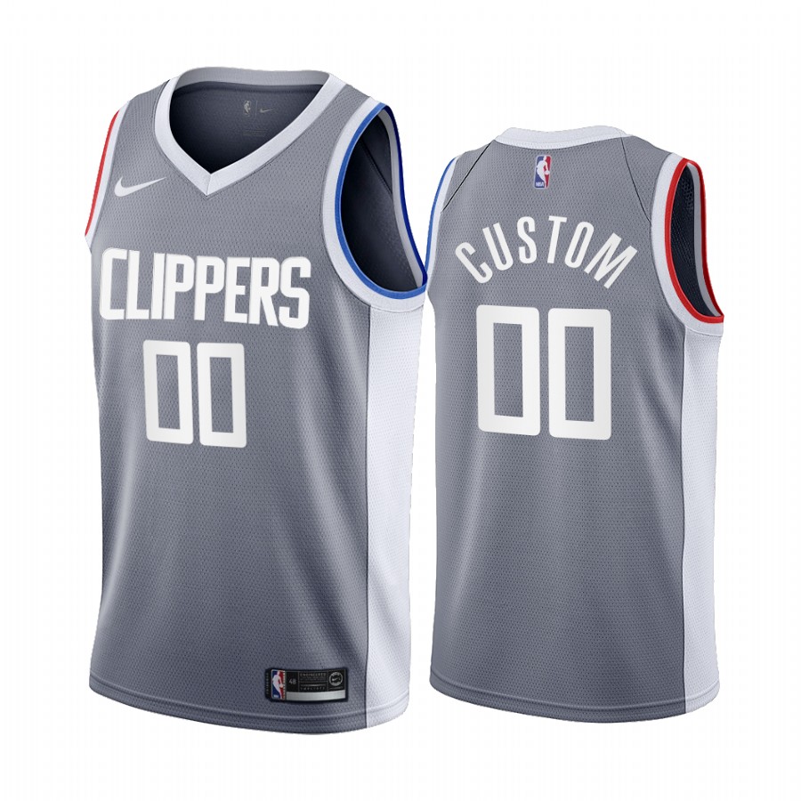Los Angeles Clippers Personalized Gray NBA Swingman 2020-21 Earned Edition Jersey Los Angeles Clippers Personalized Gray NBA Swingman 2020-21 Earned Edition Jersey