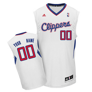 Los Angeles Clippers Youth Custom white blue number Jersey Los Angeles Clippers Youth Custom white blue number Jersey