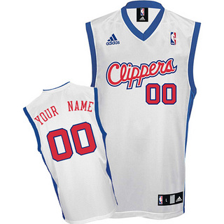 Los Angeles Clippers Youth Custom white red number jersey Los Angeles Clippers Youth Custom white red number jersey