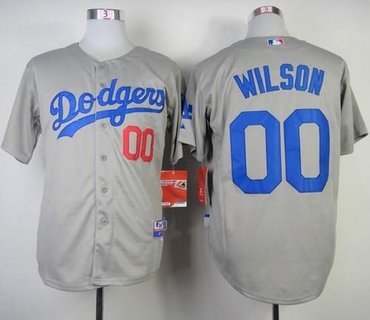 Los Angeles Dodgers #00 Brian Wilson Grey Cool Base Baseball Jersey
