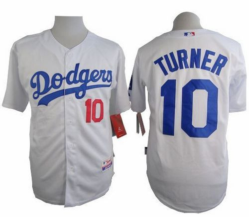 Los Angeles Dodgers #10 Justin Turner White Cool Base Stitched Baseball Jersey