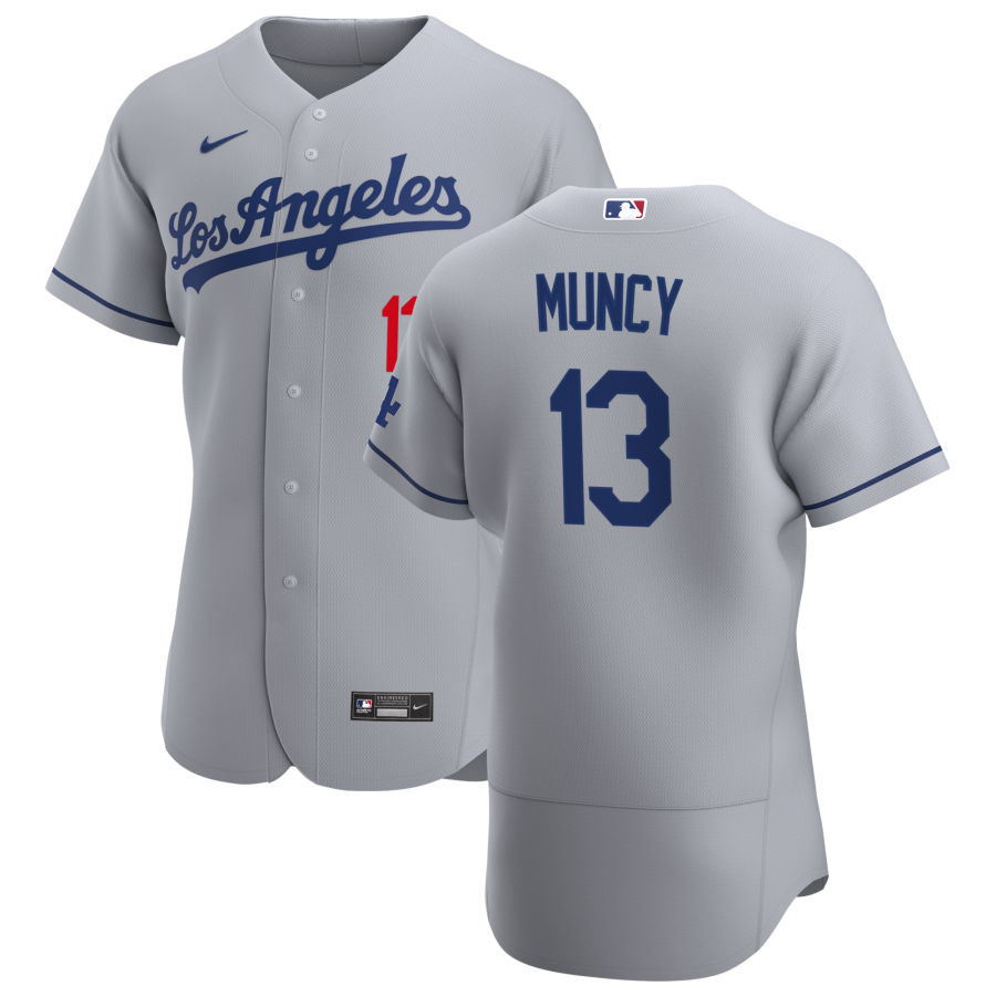 Los Angeles Dodgers #13 Max Muncy Men's Nike Gray Road 2020 Authentic Team MLB Jersey