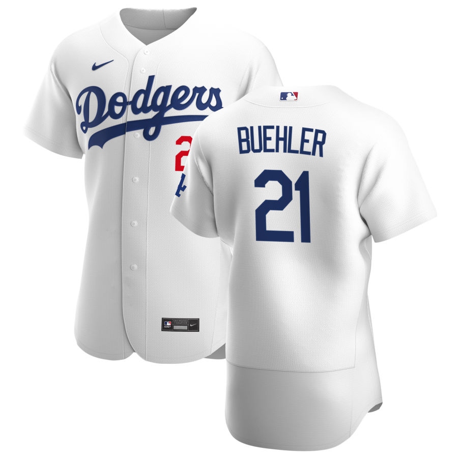 Los Angeles Dodgers #21 Walker Buehler Men's Nike White Home 2020 Authentic Player MLB Jersey