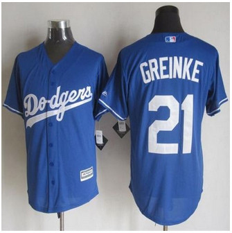 Los Angeles Dodgers #21 Zack Greinke Blue New Cool Base Stitched Baseball Jersey