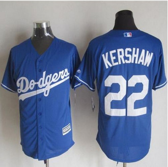 Los Angeles Dodgers #22 Clayton Kershaw Blue New Cool Base Stitched Baseball Jersey