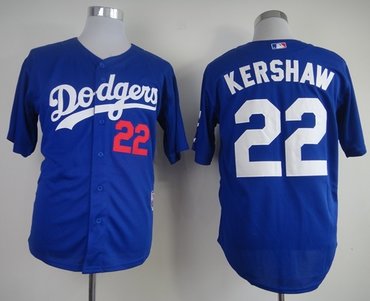 Los Angeles Dodgers #22 Clayton Kershaw Blue New Cool Base Stitched Baseball Jersey