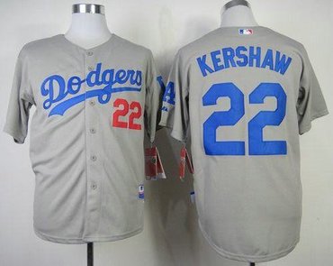 Los Angeles Dodgers #22 Clayton Kershaw Grey Baseball MLB Jersey