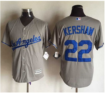 Los Angeles Dodgers #22 Clayton Kershaw Grey New Cool Base Stitched MLB Jersey