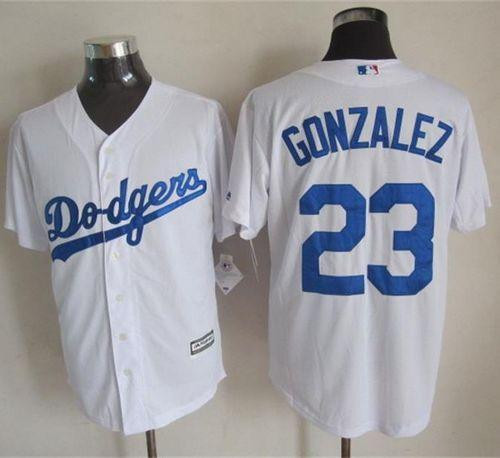 Los Angeles Dodgers #23 Adrian Gonzalez White New Cool Base Stitched Baseball Jersey