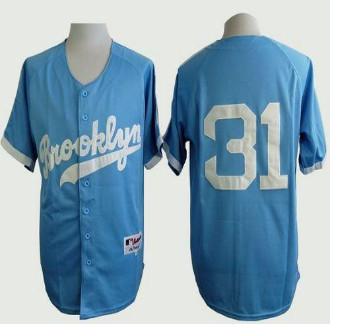 Los Angeles Dodgers #31 Joc Pederson Light Blue Cooperstown Stitched Baseball Jersey
