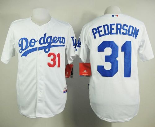 Los Angeles Dodgers #31 Joc Pederson White Cool Base Stitched Baseball Jersey