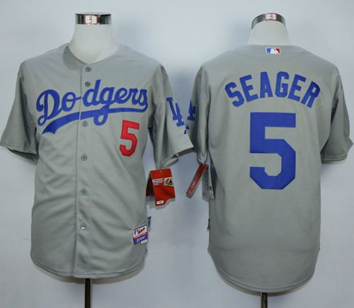 Los Angeles Dodgers #5 Corey Seager Grey Cool Base Stitched MLB Jersey